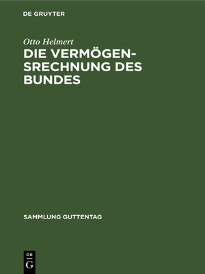 cover image of Die Vermögensrechnung des Bundes